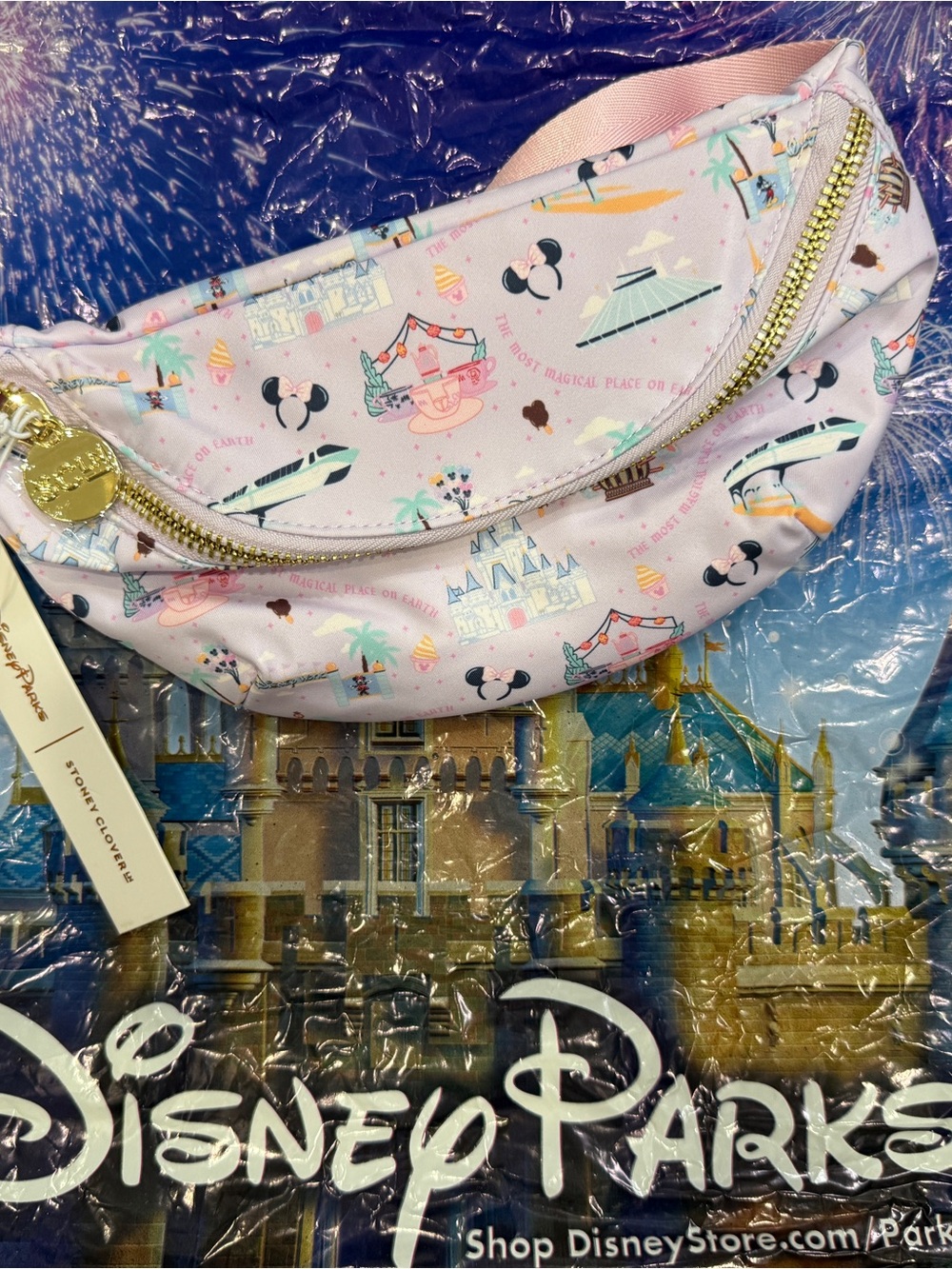 ✨ NWT Stoney Clover Lane x Walt Disney World Belt Bag Pink Park Icons Belt Bag